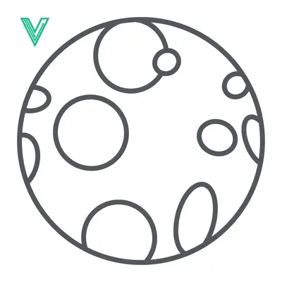 Simple Line Art Illustration of a Planet with Craters