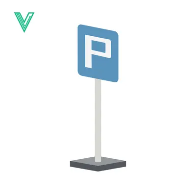 Blue Parking Sign with White P Symbol on Pole