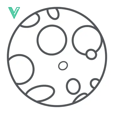 Simple Line Drawing of a Moon with Craters