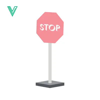 Pink Stop Sign on a Pole with a Base
