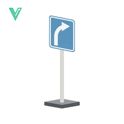 Road Sign Indicating a Right Turn Ahead