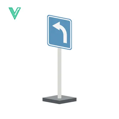 Road Sign Indicating Left Turn Ahead