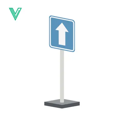One Way Street Sign with Up Arrow