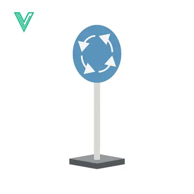 Roundabout Traffic Sign with Circular Arrows