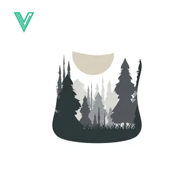 Aset desain premium: Abstract Forest Landscape Silhouette Design
