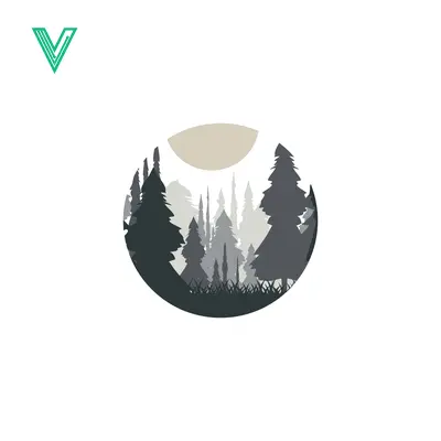 Minimalist Forest Landscape Circle Emblem