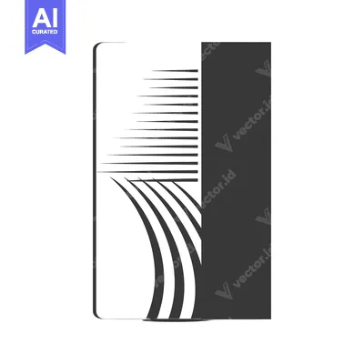 Aset desain premium: Abstract design with black lines on a white background