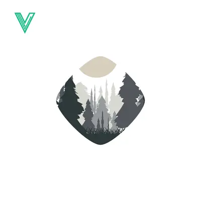 Minimalist Forest Landscape Silhouette Design