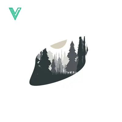 Minimalist Forest Silhouette with Sun and Trees