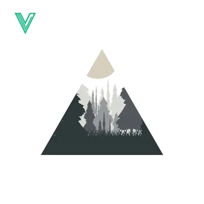Minimalist Geometric Forest Landscape Triangle Icon
