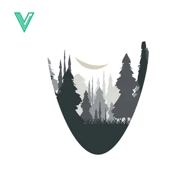 Minimalist Forest Landscape Silhouette Design