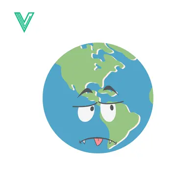 Sad Earth Face Cartoon Illustration