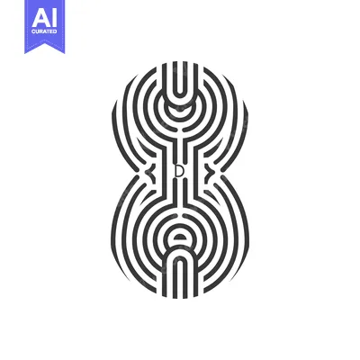 Aset desain premium: Abstract Design with Concentric Circles and a Letter D