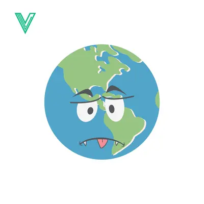 Sad Earth Character with Drooping Eyes and Tongue