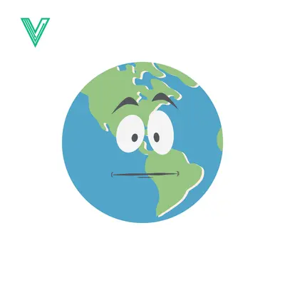 Cartoon Earth Character with Confused Expression