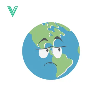 Sad Earth Character with Worried Expression