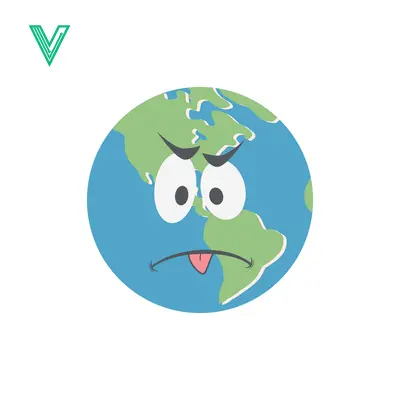 Sad Earth Character with Tongue Out