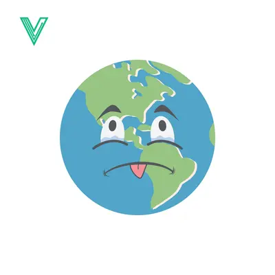 Sad Earth Cartoon Character with Worried Expression