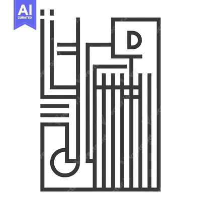 Aset desain premium: Abstract Design with Geometric Shapes and a Letter "D"