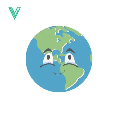 Happy Cartoon Earth Character with a Smiling Face