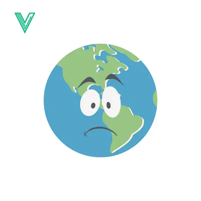 Premium design asset: Sad Earth Cartoon Character with Worried Expression