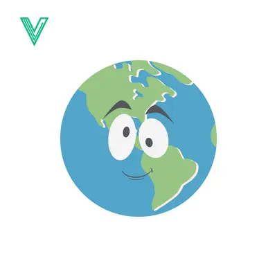 Cute Cartoon Earth Character with a Happy Face