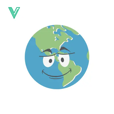 Happy Cartoon Earth with a Smiling Face