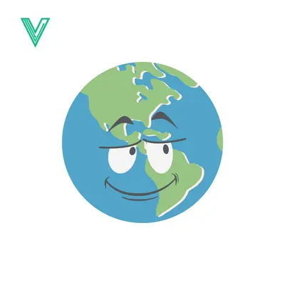 Cartoon Earth with a Smug Face