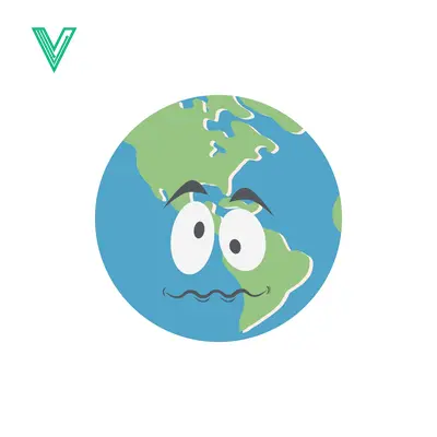 Worried Earth Face Cartoon Illustration