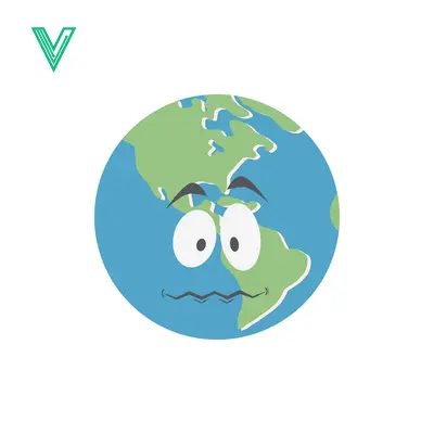 Worried Earth Character with Confused Expression