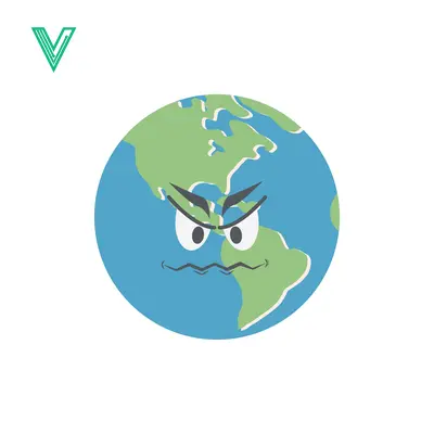 Angry Earth Cartoon Face Showing Global Warming Concerns