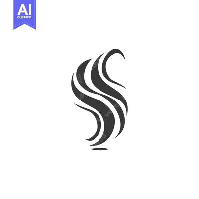 Aset premium populer: Abstract design with swirling lines forming an S shape