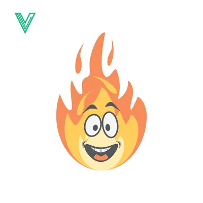 Funny Cartoon Fire Character with Big Smile and Googly Eyes