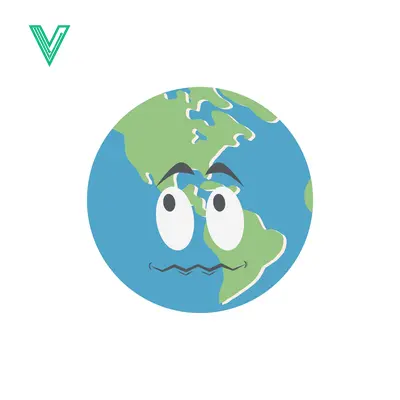Worried Earth Face Cartoon Illustration