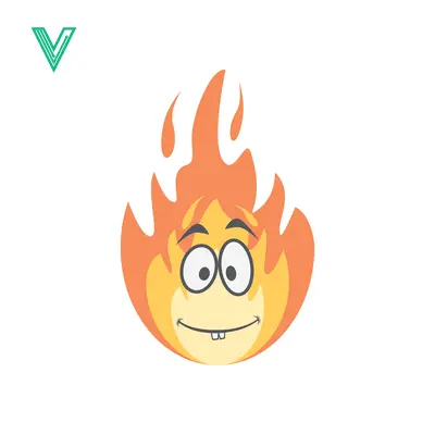 Funny Cartoon Flame Character with Big Eyes and Smile