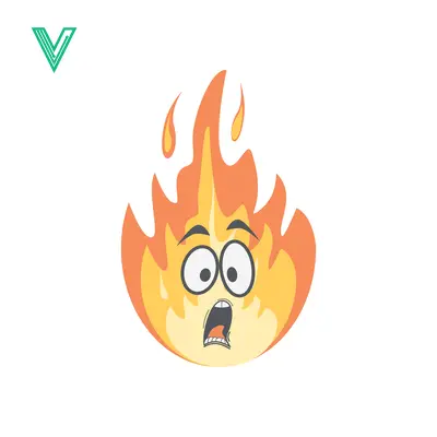Scared Cartoon Fire Character with Wide Eyes and Open Mouth