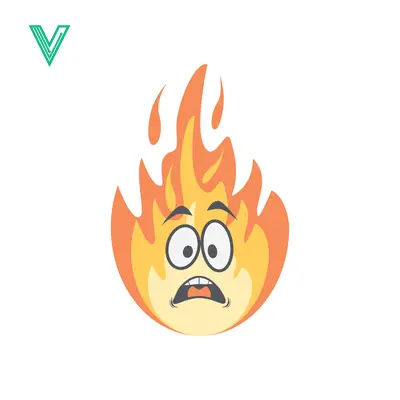 Scared Fire Character with Wide Eyes and Open Mouth
