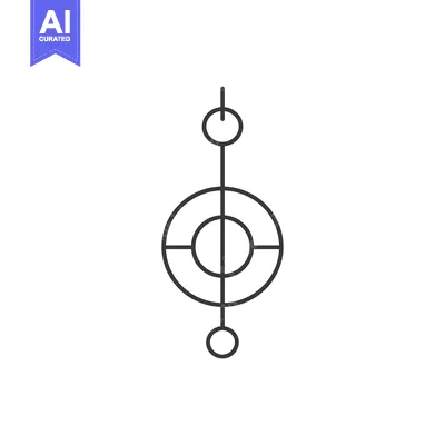 Aset desain premium: Abstract Design with Three Interconnected Circles and a Vertical Line