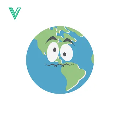 Worried Earth Character with Cartoon Face Expressing Concern