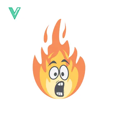 Scared Fire Emoji Cartoon Character with Wide Eyes and Open Mouth