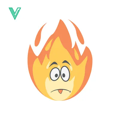 Cartoon Fire Character with Worried Expression