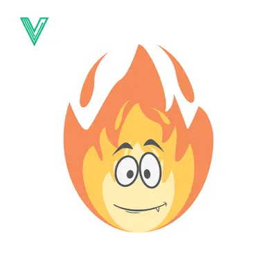 Funny Cartoon Fire Character with Expressive Face