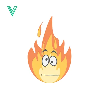 Cartoon Fire Character with Worried Expression