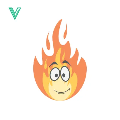 Funny Cartoon Fire Character with Happy Face
