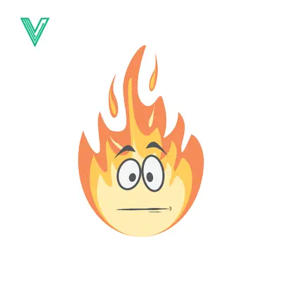 Cartoon Fire Character with Worried Expression