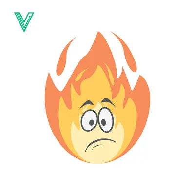 Aset premium populer: Sad Flame Emoji with Worried Expression