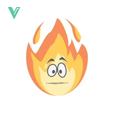 Cartoon Fire Character with Worried Expression