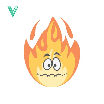 Scared Flame Character with Wide Eyes and Worried Mouth
