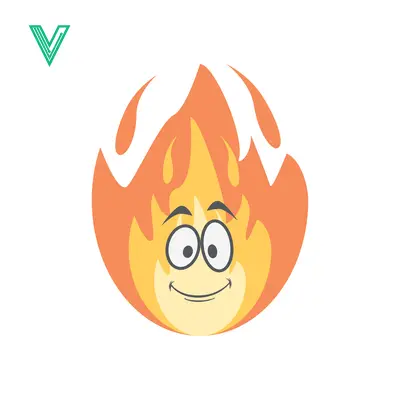 Cute Cartoon Fire Character with Happy Face