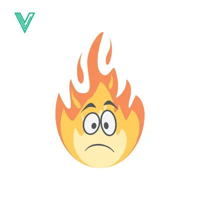 Sad Flame Emoji with Worried Eyes
